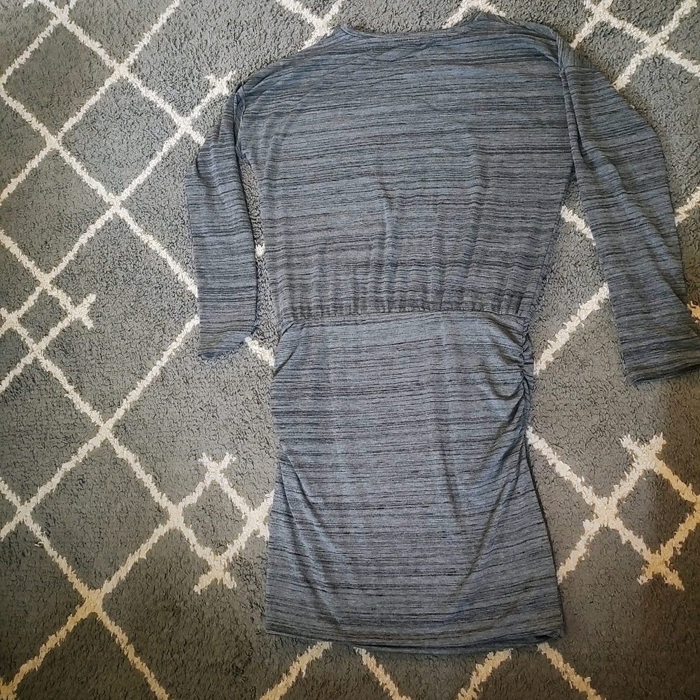 Athleta Beyond Soft Avenues Dress small Black White Space Dye Long Sleeve - Picture 3 of 4